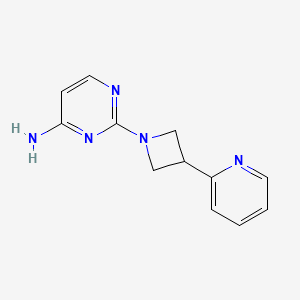 molecular formula C12H13N5 B5300853 2-[3-(2-pyridinyl)-1-azetidinyl]-4-pyrimidinamine 