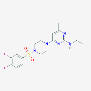 molecular formula C17H21F2N5O2S B5300855 4-{4-[(3,4-difluorophenyl)sulfonyl]-1-piperazinyl}-N-ethyl-6-methyl-2-pyrimidinamine 