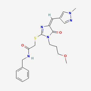 molecular formula C21H25N5O3S B5300865 N-benzyl-2-({1-(3-methoxypropyl)-4-[(1-methyl-1H-pyrazol-4-yl)methylene]-5-oxo-4,5-dihydro-1H-imidazol-2-yl}thio)acetamide 