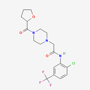 molecular formula C18H21ClF3N3O3 B5300889 N-[2-chloro-5-(trifluoromethyl)phenyl]-2-[4-(tetrahydro-2-furanylcarbonyl)-1-piperazinyl]acetamide 