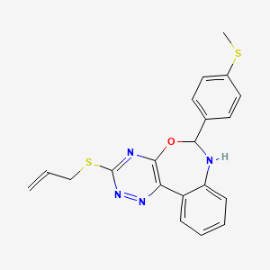 molecular formula C20H18N4OS2 B5300901 3-(allylthio)-6-[4-(methylthio)phenyl]-6,7-dihydro[1,2,4]triazino[5,6-d][3,1]benzoxazepine 