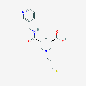 molecular formula C17H25N3O3S B5300909 (3S*,5R*)-1-[3-(methylthio)propyl]-5-{[(3-pyridinylmethyl)amino]carbonyl}-3-piperidinecarboxylic acid 