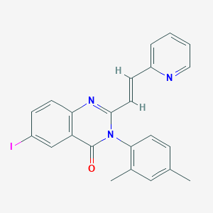 molecular formula C23H18IN3O B5300916 3-(2,4-dimethylphenyl)-6-iodo-2-[2-(2-pyridinyl)vinyl]-4(3H)-quinazolinone 