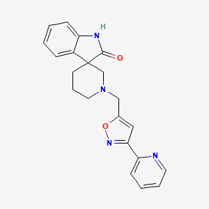 molecular formula C21H20N4O2 B5300922 1'-[(3-pyridin-2-ylisoxazol-5-yl)methyl]spiro[indole-3,3'-piperidin]-2(1H)-one 