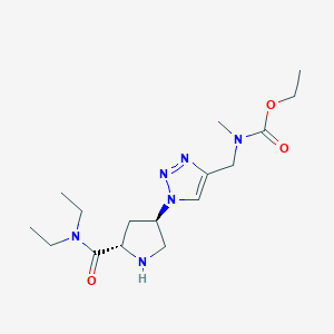 molecular formula C16H28N6O3 B5300927 (4R)-4-(4-{[(ethoxycarbonyl)(methyl)amino]methyl}-1H-1,2,3-triazol-1-yl)-N,N-diethyl-L-prolinamide hydrochloride 