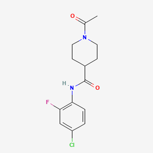 molecular formula C14H16ClFN2O2 B5300931 1-acetyl-N-(4-chloro-2-fluorophenyl)-4-piperidinecarboxamide 