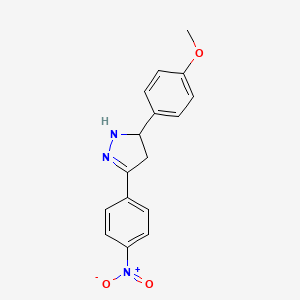molecular formula C16H15N3O3 B5300938 5-(4-methoxyphenyl)-3-(4-nitrophenyl)-4,5-dihydro-1H-pyrazole 