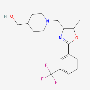 molecular formula C18H21F3N2O2 B5300952 [1-({5-methyl-2-[3-(trifluoromethyl)phenyl]-1,3-oxazol-4-yl}methyl)piperidin-4-yl]methanol 