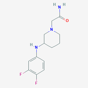 molecular formula C13H17F2N3O B5300971 2-{3-[(3,4-difluorophenyl)amino]-1-piperidinyl}acetamide 