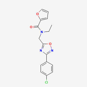 molecular formula C16H14ClN3O3 B5300986 N-{[3-(4-chlorophenyl)-1,2,4-oxadiazol-5-yl]methyl}-N-ethyl-2-furamide 