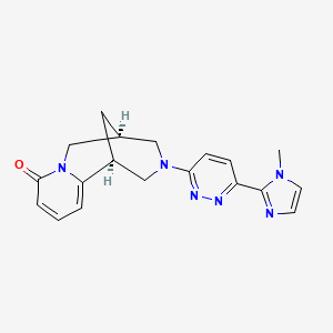 molecular formula C19H20N6O B5301003 (1S,5S)-3-[6-(1-methyl-1H-imidazol-2-yl)pyridazin-3-yl]-1,2,3,4,5,6-hexahydro-8H-1,5-methanopyrido[1,2-a][1,5]diazocin-8-one 