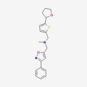 molecular formula C20H22N2O2S B5301006 N-methyl-1-(3-phenyl-5-isoxazolyl)-N-{[5-(tetrahydro-2-furanyl)-2-thienyl]methyl}methanamine 
