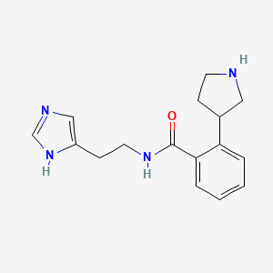 molecular formula C16H20N4O B5301011 N-[2-(1H-imidazol-4-yl)ethyl]-2-(3-pyrrolidinyl)benzamide dihydrochloride 