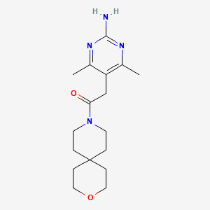 molecular formula C17H26N4O2 B5301032 4,6-dimethyl-5-[2-(3-oxa-9-azaspiro[5.5]undec-9-yl)-2-oxoethyl]pyrimidin-2-amine 