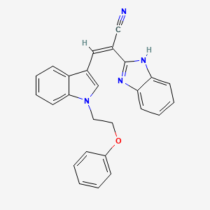 molecular formula C26H20N4O B5301048 2-(1H-benzimidazol-2-yl)-3-[1-(2-phenoxyethyl)-1H-indol-3-yl]acrylonitrile 