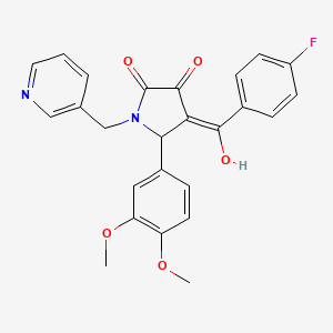 molecular formula C25H21FN2O5 B5301051 5-(3,4-dimethoxyphenyl)-4-(4-fluorobenzoyl)-3-hydroxy-1-(3-pyridinylmethyl)-1,5-dihydro-2H-pyrrol-2-one 