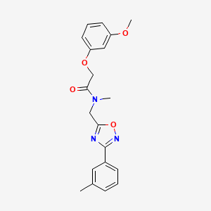 molecular formula C20H21N3O4 B5301075 2-(3-methoxyphenoxy)-N-methyl-N-{[3-(3-methylphenyl)-1,2,4-oxadiazol-5-yl]methyl}acetamide 