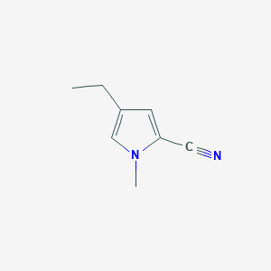 molecular formula C8H10N2 B053011 4-Ethyl-1-methyl-1H-pyrrole-2-carbonitrile CAS No. 123476-65-3