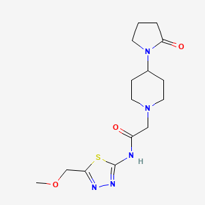 molecular formula C15H23N5O3S B5301113 N-[5-(methoxymethyl)-1,3,4-thiadiazol-2-yl]-2-[4-(2-oxopyrrolidin-1-yl)piperidin-1-yl]acetamide 