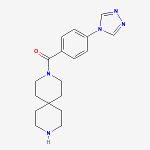 molecular formula C18H23N5O B5301126 3-[4-(4H-1,2,4-triazol-4-yl)benzoyl]-3,9-diazaspiro[5.5]undecane hydrochloride 