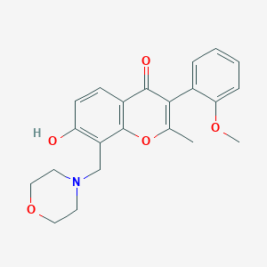 molecular formula C22H23NO5 B5301129 7-hydroxy-3-(2-methoxyphenyl)-2-methyl-8-(4-morpholinylmethyl)-4H-chromen-4-one 