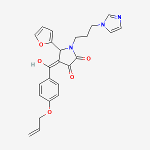 molecular formula C24H23N3O5 B5301148 4-[4-(allyloxy)benzoyl]-5-(2-furyl)-3-hydroxy-1-[3-(1H-imidazol-1-yl)propyl]-1,5-dihydro-2H-pyrrol-2-one 