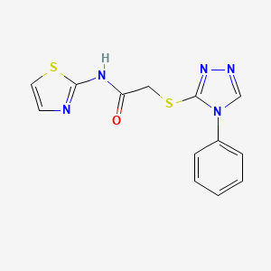molecular formula C13H11N5OS2 B5301158 2-[(4-phenyl-4H-1,2,4-triazol-3-yl)thio]-N-1,3-thiazol-2-ylacetamide 