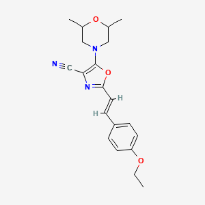molecular formula C20H23N3O3 B5301188 5-(2,6-dimethyl-4-morpholinyl)-2-[2-(4-ethoxyphenyl)vinyl]-1,3-oxazole-4-carbonitrile 
