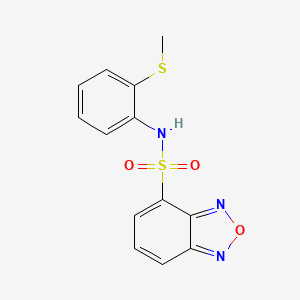 molecular formula C13H11N3O3S2 B5301234 N-[2-(methylthio)phenyl]-2,1,3-benzoxadiazole-4-sulfonamide 