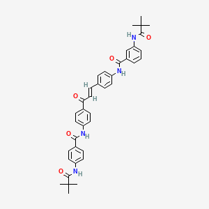 molecular formula C39H40N4O5 B5301237 3-[(2,2-dimethylpropanoyl)amino]-N-(4-{3-[4-({4-[(2,2-dimethylpropanoyl)amino]benzoyl}amino)phenyl]-3-oxo-1-propen-1-yl}phenyl)benzamide 