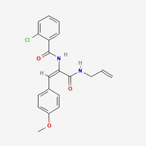 molecular formula C20H19ClN2O3 B5301250 N-[1-[(allylamino)carbonyl]-2-(4-methoxyphenyl)vinyl]-2-chlorobenzamide 