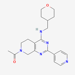 molecular formula C20H25N5O2 B5301265 7-acetyl-2-pyridin-4-yl-N-(tetrahydro-2H-pyran-4-ylmethyl)-5,6,7,8-tetrahydropyrido[3,4-d]pyrimidin-4-amine 