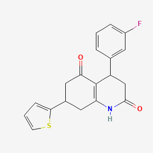 molecular formula C19H16FNO2S B5301269 4-(3-fluorophenyl)-7-(2-thienyl)-4,6,7,8-tetrahydroquinoline-2,5(1H,3H)-dione 
