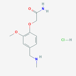 molecular formula C11H17ClN2O3 B5301277 2-{2-methoxy-4-[(methylamino)methyl]phenoxy}acetamide hydrochloride 