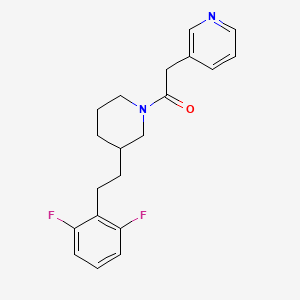 molecular formula C20H22F2N2O B5301294 3-(2-{3-[2-(2,6-difluorophenyl)ethyl]-1-piperidinyl}-2-oxoethyl)pyridine 