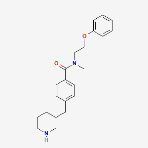 molecular formula C22H28N2O2 B5301304 N-methyl-N-(2-phenoxyethyl)-4-(3-piperidinylmethyl)benzamide 