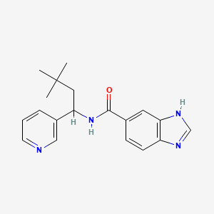 molecular formula C19H22N4O B5301310 N-(3,3-dimethyl-1-pyridin-3-ylbutyl)-1H-benzimidazole-5-carboxamide 