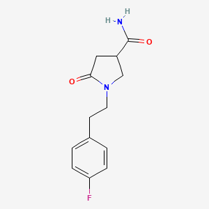 molecular formula C13H15FN2O2 B5301351 1-[2-(4-fluorophenyl)ethyl]-5-oxopyrrolidine-3-carboxamide 