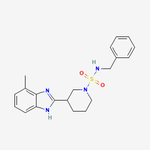molecular formula C20H24N4O2S B5301357 N-benzyl-3-(4-methyl-1H-benzimidazol-2-yl)piperidine-1-sulfonamide 