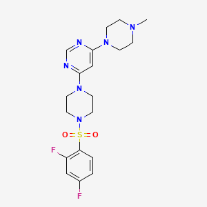 molecular formula C19H24F2N6O2S B5301365 4-{4-[(2,4-difluorophenyl)sulfonyl]-1-piperazinyl}-6-(4-methyl-1-piperazinyl)pyrimidine 