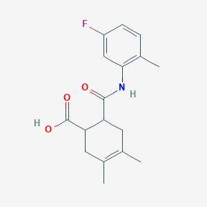 molecular formula C17H20FNO3 B5301371 6-{[(5-fluoro-2-methylphenyl)amino]carbonyl}-3,4-dimethyl-3-cyclohexene-1-carboxylic acid 