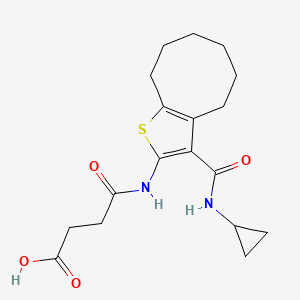molecular formula C18H24N2O4S B5301377 4-({3-[(cyclopropylamino)carbonyl]-4,5,6,7,8,9-hexahydrocycloocta[b]thien-2-yl}amino)-4-oxobutanoic acid 
