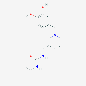 molecular formula C18H29N3O3 B5301384 N-{[1-(3-hydroxy-4-methoxybenzyl)piperidin-3-yl]methyl}-N'-isopropylurea 