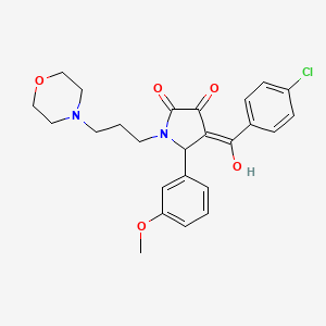 molecular formula C25H27ClN2O5 B5301412 4-(4-chlorobenzoyl)-3-hydroxy-5-(3-methoxyphenyl)-1-[3-(4-morpholinyl)propyl]-1,5-dihydro-2H-pyrrol-2-one 
