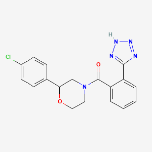 molecular formula C18H16ClN5O2 B5301454 2-(4-chlorophenyl)-4-[2-(1H-tetrazol-5-yl)benzoyl]morpholine 