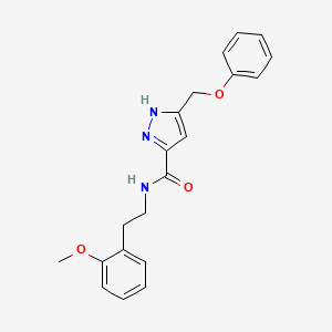 molecular formula C20H21N3O3 B5301474 N-[2-(2-methoxyphenyl)ethyl]-5-(phenoxymethyl)-1H-pyrazole-3-carboxamide 