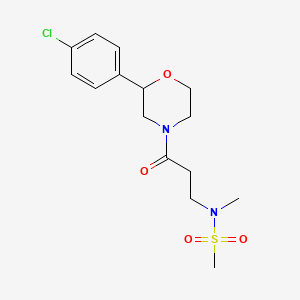 molecular formula C15H21ClN2O4S B5301478 N-{3-[2-(4-chlorophenyl)morpholin-4-yl]-3-oxopropyl}-N-methylmethanesulfonamide 