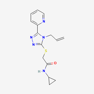 molecular formula C15H17N5OS B5301485 2-{[4-allyl-5-(2-pyridinyl)-4H-1,2,4-triazol-3-yl]thio}-N-cyclopropylacetamide 