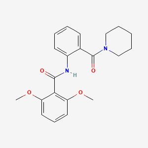molecular formula C21H24N2O4 B5301493 2,6-dimethoxy-N-[2-(1-piperidinylcarbonyl)phenyl]benzamide 