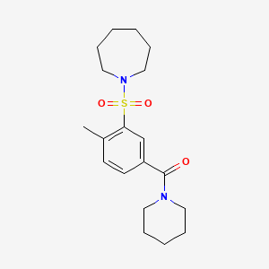 molecular formula C19H28N2O3S B5301511 1-{[2-methyl-5-(piperidin-1-ylcarbonyl)phenyl]sulfonyl}azepane 
